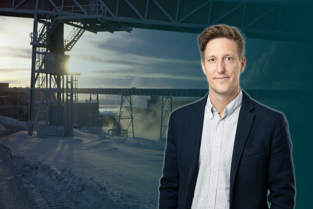 Bildkollage med Martin framför en miljöbild från Kiruna